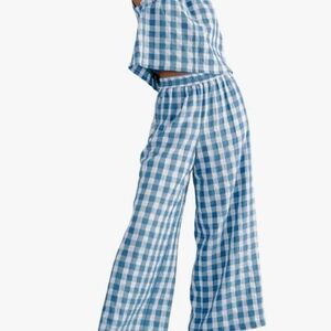 Blue Gingham Women's Jumpsuit